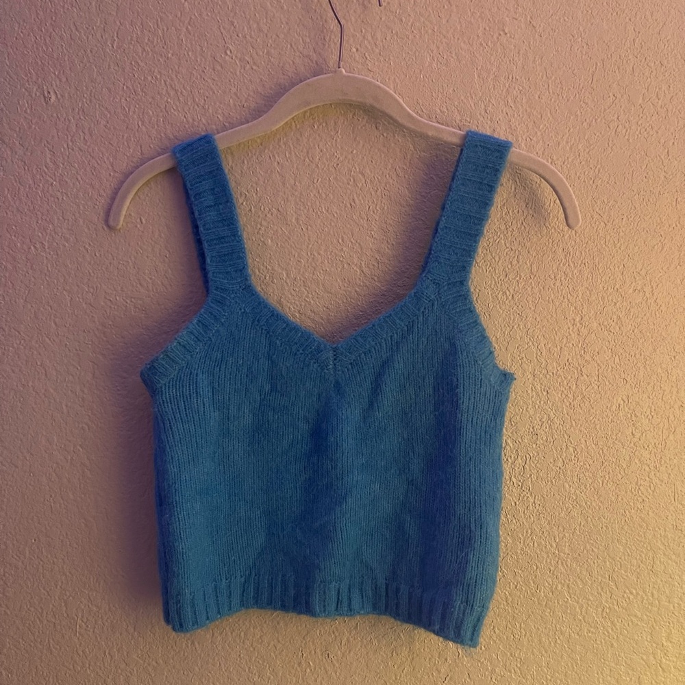Blue cashmere zara tank top
